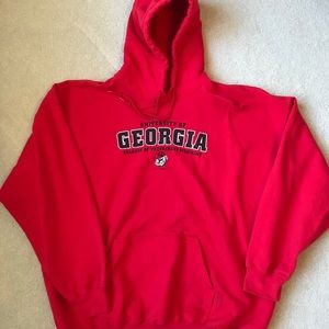 Hooded red Georgia sweatshirt